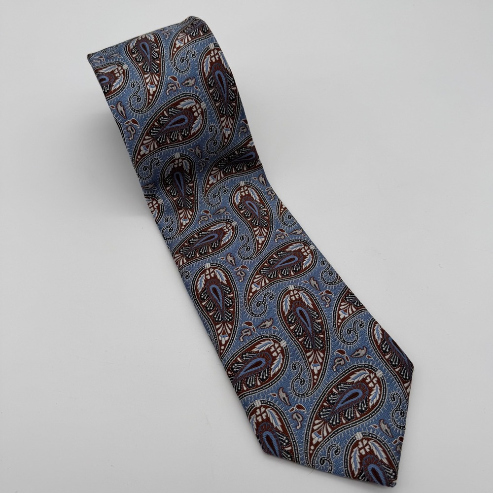 Jos. A. Bank Necktie Mens 59x3.5 Blue ‎ Paisley Signature Collection Silk READ